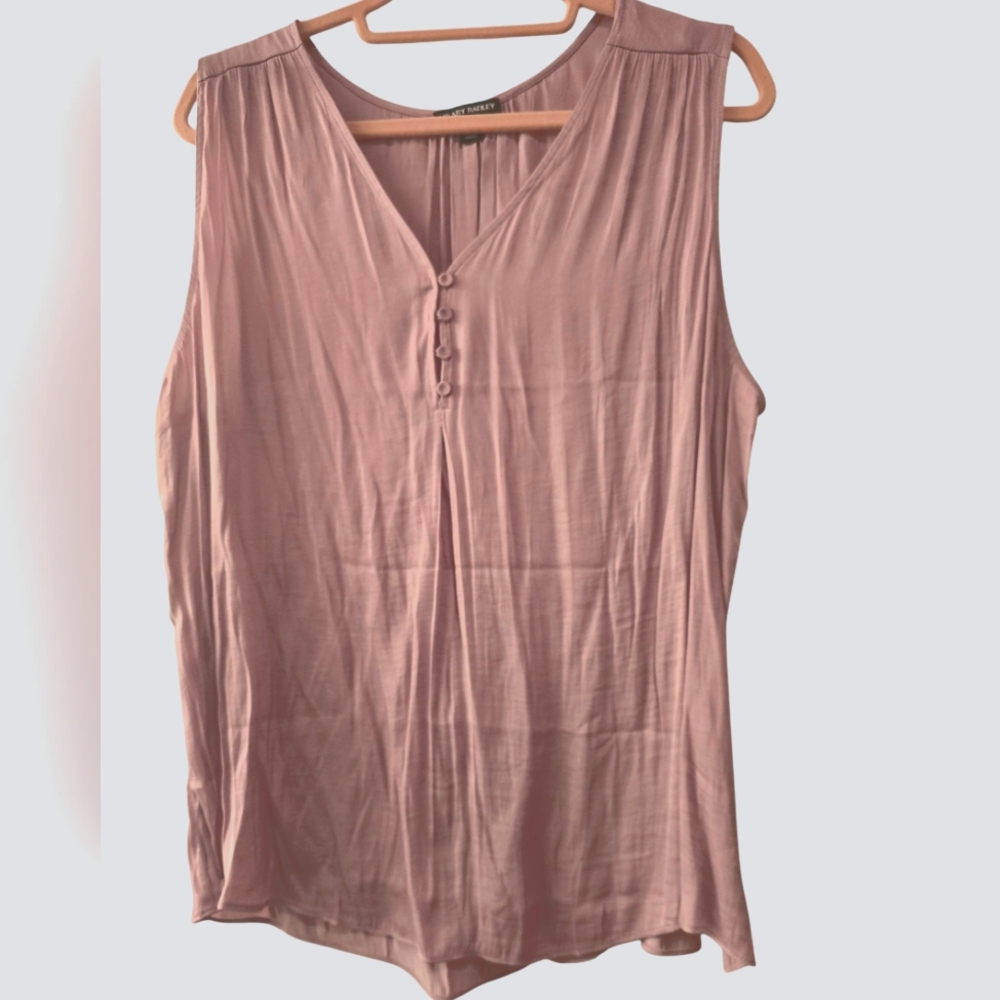 Silky Feel Hilary Radley Mauve Sleeveless Top - Large